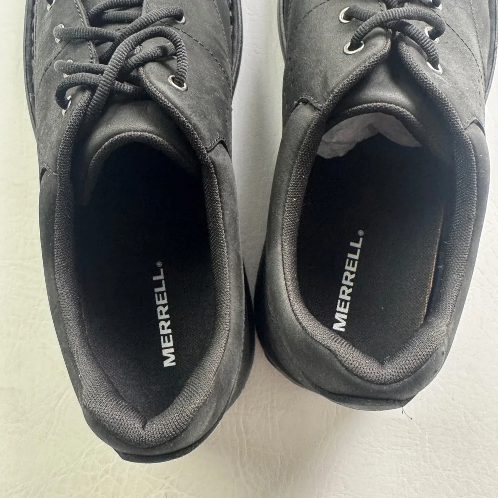 Merrell Mens World Legend 2 Black Leather Oxford Shoes J000849W Wide 11W